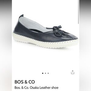 Bos & Co Osaka Leather Flat Sz 40 EU US Sz 7.5 nib nwt